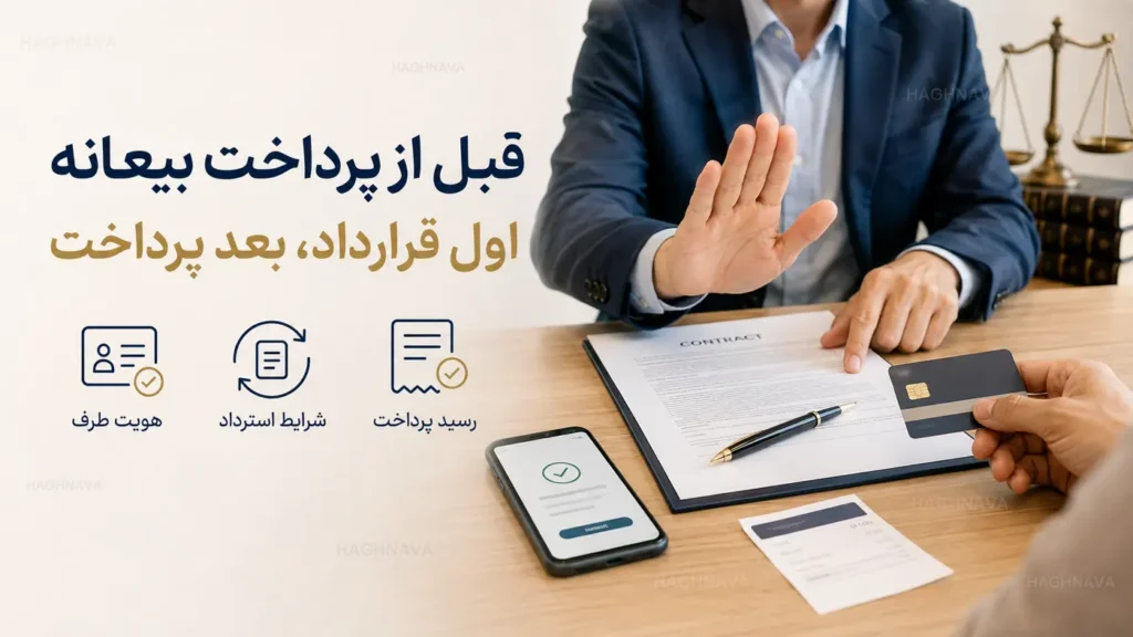 نکات حقوقی قبل از پرداخت بیعانه