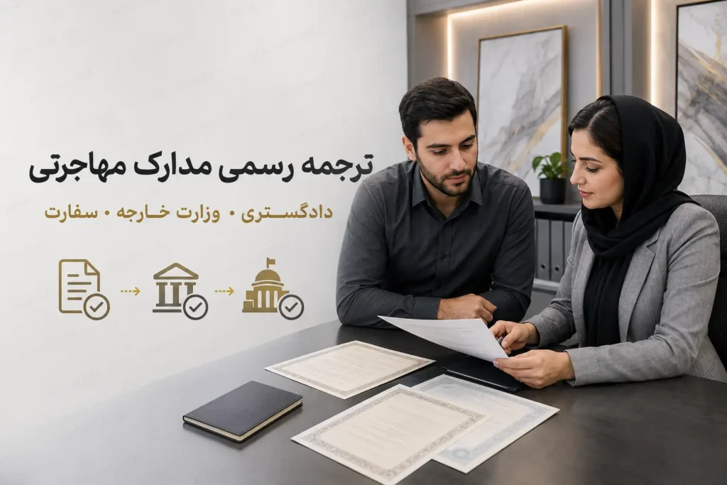 ترجمه رسمی مدارک برای مهاجرت؛ دادگستری، وزارت خارجه و سفارت